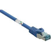 Renkforce Renkforce RF-5044038 RJ45 omrežni kabel\, Patch kabel CAT 6a S/FTP 1.00 m modra z zaščitnim zapornim zatičem\, ognjevaren 1 kos, (20419123)