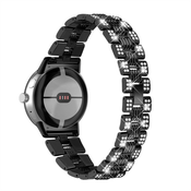 Kovinski pas za uro Google Pixel Watch Rhinestone Decor - črn