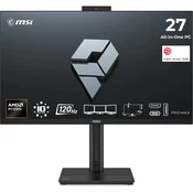 MSI all in one računalnik PRO MAX 27TP Z 8MG Ryzen 7 255 27/16GB/SSD 512GB/Win 11 Pro/Radeon 780M črna