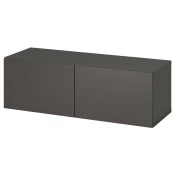 BESTA Spojene police i vrata, tamnosiva/Lappviken tamnosiva, 120x42x38 cm