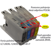 Komplet 4 kartuš FENIX LC1240 B+C+M+Y Polnilne brez črnila za Brother DCP-J525W, J725DW, J925DW, MFC-J625DW, J5910, J6510DW, J6710D, J6710DW, J6910, J825DW