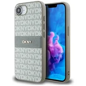slomart Etui DKNY Repeat Texture Pattern s tonalno črto za iPhone 16e - bež