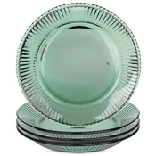 Orion Talerze deserowe szklane zielone VERDE 20,5 cm 4 szt.