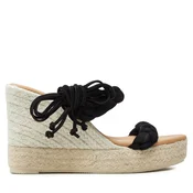 Espadrile Manebi Hamptons Two Braided Bands Wedge Espadrilles K 1.0 WE Črna
