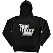 Thin Lizzy Stacked Logo Black L Kapuco