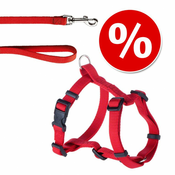 Hunter set: oprsnica + povodec Ecco Sport Vario Rapid, rdeč - Oprsnica S + povodec 200 cm