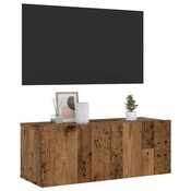 Zidni TV ormaric staro drvo 80x30x30 cm konstruirano drvo