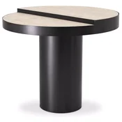 Casa Padrino luxury side table bronze/beige A� 55 x H. 47 cm - Round stainless steel table with 2 travertine table tops - Living room furniture - Luxury furniture - Luxury furnishings