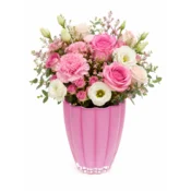 Roza dekorativna steklena vaza 17 cm Vase Bloom