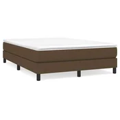Vidaxl Posteljni okvir z vzmetmi temno rjav 140x190 cm blago