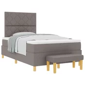 vidaXL vidaXL Vzmetnica s škatlo z vzmetnico in klopjo Taupe 120x200 cm Tkanina, (22083006)