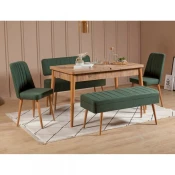 Hanah Home Vina 1070 4 Trpezarijski set, smede-zelena