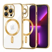 Ovitek Techsuit Luxury Crystal MagSafe za iPhone 13 Pro - zlat