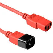 MicroConnect Napajalnik kabel rdeč C14 na C13, 0.9M