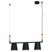 EGLO Viseca lampa LACEY 3xE27 78 cm crna/drvo 43612