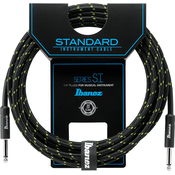 Kabel za gitaru Ibanez - SI20 BG, 6.3mm, 6.1m, crni/zeleni