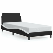 Okvir za krevet Dover crno-bijeli 90x190 cm umjetna koža