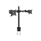 Double twin desk LED/L D monitor arm 13-27 inch Black