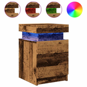 Nocni ormarici 2 kom s LED boja staro drvo 35x39x55 cm drveni