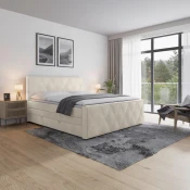MID.YOU POSTELJA BOXSPRING 180 cm  x 200 cm , kovina, umetna masa, tekstil, karton, leseni material bela
