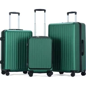 Ryer Set kofera na 4 tockica 36l, 70l, 100l, Sa TSA bravom, Zeleni