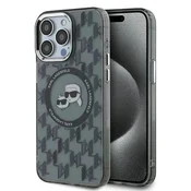 slomart Etui Karl Lagerfeld IML Monogram Karl & Choupette Head MagSafe za iPhone 15 Pro - črno