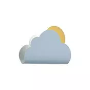 Otroška stenska svetilka modri oblak s soncem - Cloudy