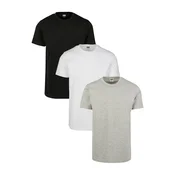 Basic T-shirt of 3 black/white/grey