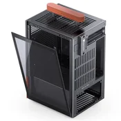 Jonsbo T6 PC kućište, Mini-Tower, ITX, Kaljeno staklo, Drvo, Crno