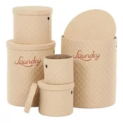 Autronic Koš za perilo Laundry basket - fabric, round, beige, price for a set of 5 pieces (DT3007 BEI)