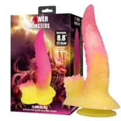 LyBaile Dildo Monster Flamebeast s klitoralnim stimulatorjem - Power Monsters 22,5 cm