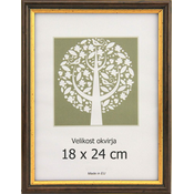 Karako Foto okvir 18x24 cm, plastika, namizni, stenski, 56 rjav