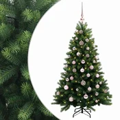 Vidaxl Umjetno božično drevo z okrasnimi kroglami 150 cm 150 LED