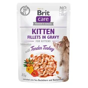 Brit Care Cat Kitten Fileti v omaki s krhko puranko - 85 g