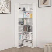 Hanah Home polica za knjige Adel 5 Shelf Corner, 60×60 cm, bela