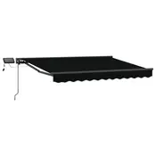 Rucni okvir tende s LED-ima Crna i antracit 3,5 x 2,5 m