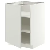 METOD Podni element s policama, bijela/Aspudden svijetlo siva, 60x60 cm