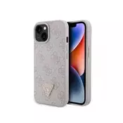 Guess Leather 4G Maska za telefon za iPhone 15, Siva