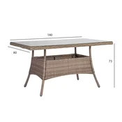 Homestar Miza TOSCANA 140x80x73 cm bež