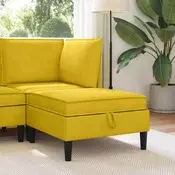 vidaXL Pouf s shrambnim prostorom Rumena Žamet