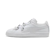 PUMA Suede Bloom Patent Sneakers Women, Shoes, White/Feather Gray, 35.5