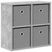 Vidaxl Strani šal s predalom Betonsko siva 49,5 x 22 x 47 cm