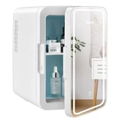 Northix Mini hladilnik 10 L prenosni hladilnik z LED ogledalom 23 x 28 x 34 cm bel