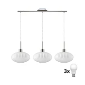 LED Luster na kablu HARMA 3xE27/60W/230V mat krom/bela