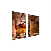 shumee STEKLENI ZAŠČITNI KUHINJSKI KROŽNIK 65x52 WHISKY