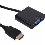 Adapter HDMI (M) - VGA D-sub (F) crni