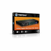 TRENDNET TPE-1620WS 16-port Gigabit Websmart PoE+ switch /w 2 Shared Mini-Gbic slots (16 PoE, 2 SFP)
