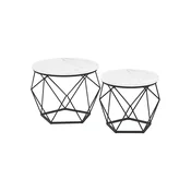 Songmics Set klubske mizice 50x50x406 cm bela in črna
