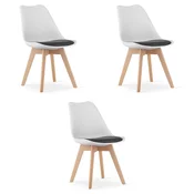 Brandless Stol MARK črno-bel/naravne noge x 3, (22044517)