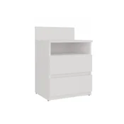 Topeshop M1 MALWA BELA NOČNA OMARICA Z 2 PREDALOMA NOČNA OMARICA ZA SPALNICO